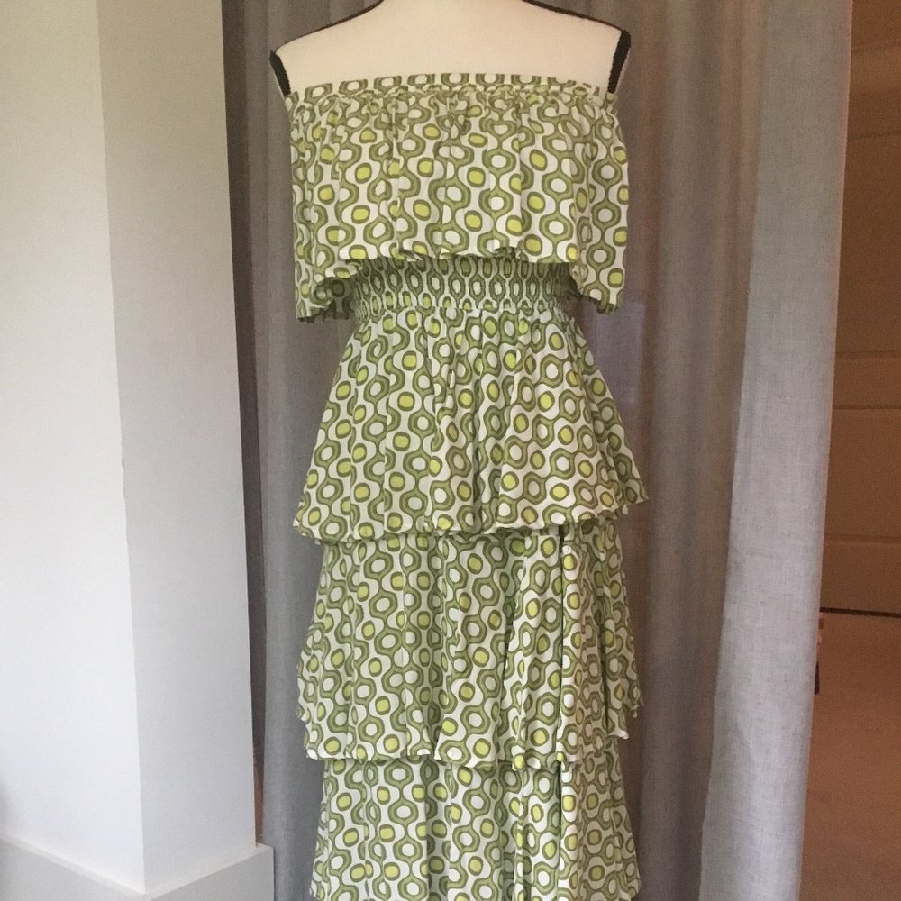 Off the shoulder tiered maxi dress